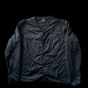 Snow Peak Quilted Insulated Jacket Black V-Neck Snap Japan XL / US L